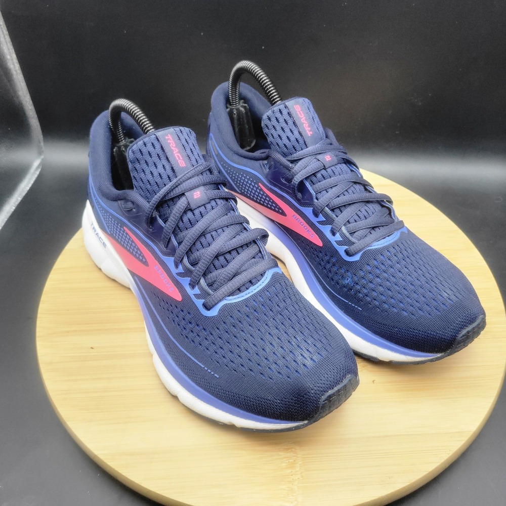 Brooks Trace 2 Womens Running Shoes Navy Pink 1203751B460 Size 8.5 B